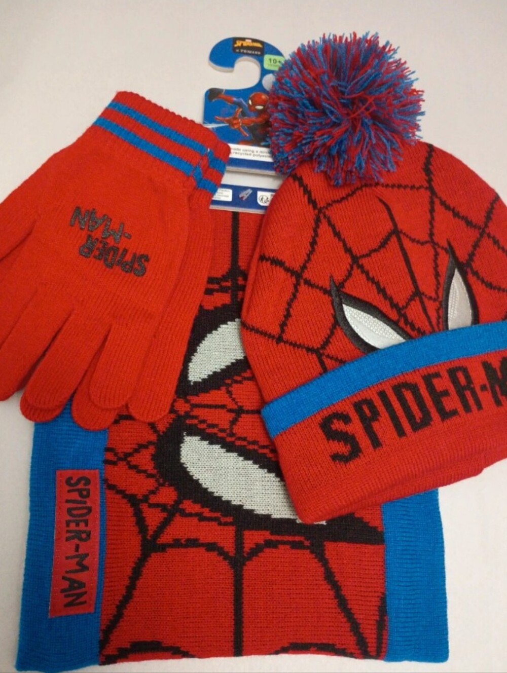 Spiderman Boys Beanie Hat Gloves and Scarf
